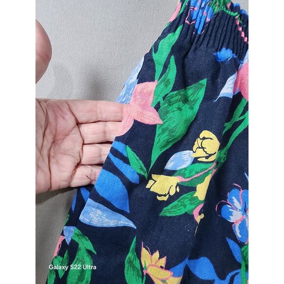 J. Crew Womans 2 Linen Blend Mini Pull-on Skirt Pull On Floral Hawaiian Coastal - Picture 2 of 8